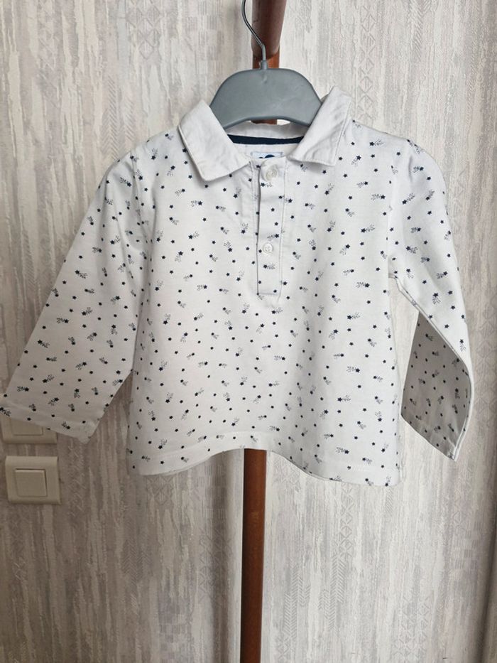 Polo manches longues bébé 24 mois Mots d'enfants Coton