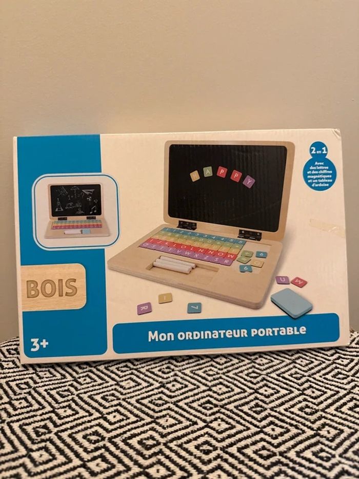 Wdk - Jeu d'apprentissage Ordinateur portable en bois - Dès 3 ans