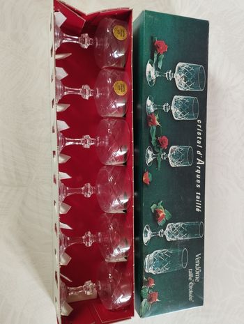 6 verres 9 cl Vendôme taille "croisé "