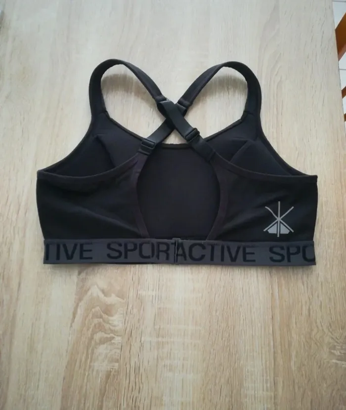 Brassière de sport noire, Tex sport, taille L, neuve - photo numéro 2