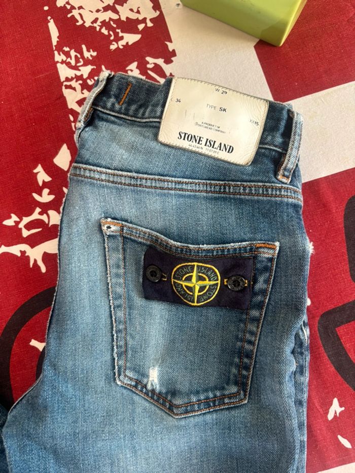 Jeans Stone Island taille 36 (xs) bleu marine - photo numéro 2