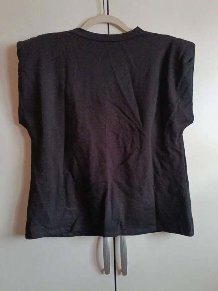 Tee shirt épaulettes noir - photo numéro 9