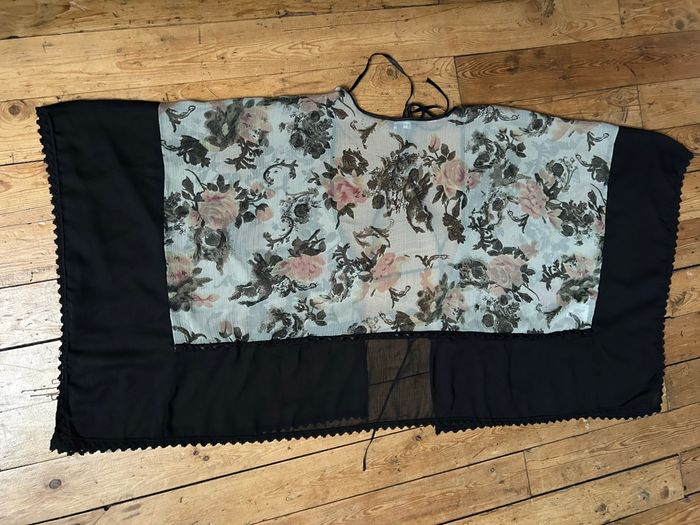 Tunique Kimono voile fleuri 44 Papaya - photo numéro 7