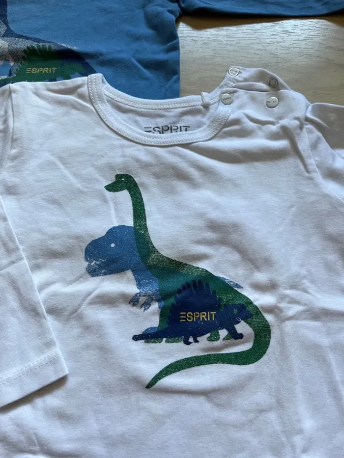 Lot 2 t-shirt manches longues esprit 12 mois - photo numéro 2