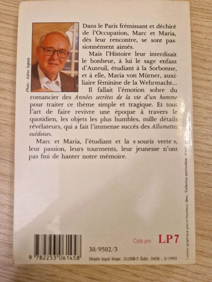 Livre de poche "La souris verte", Robert Sabatier - photo numéro 2