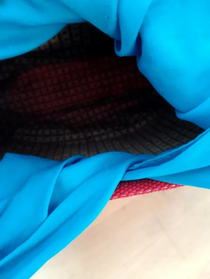 Sac seau tressé vintage rouge en osier - photo numéro 9
