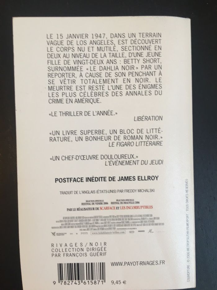 Livre de poche le dahlia noir - photo numéro 2