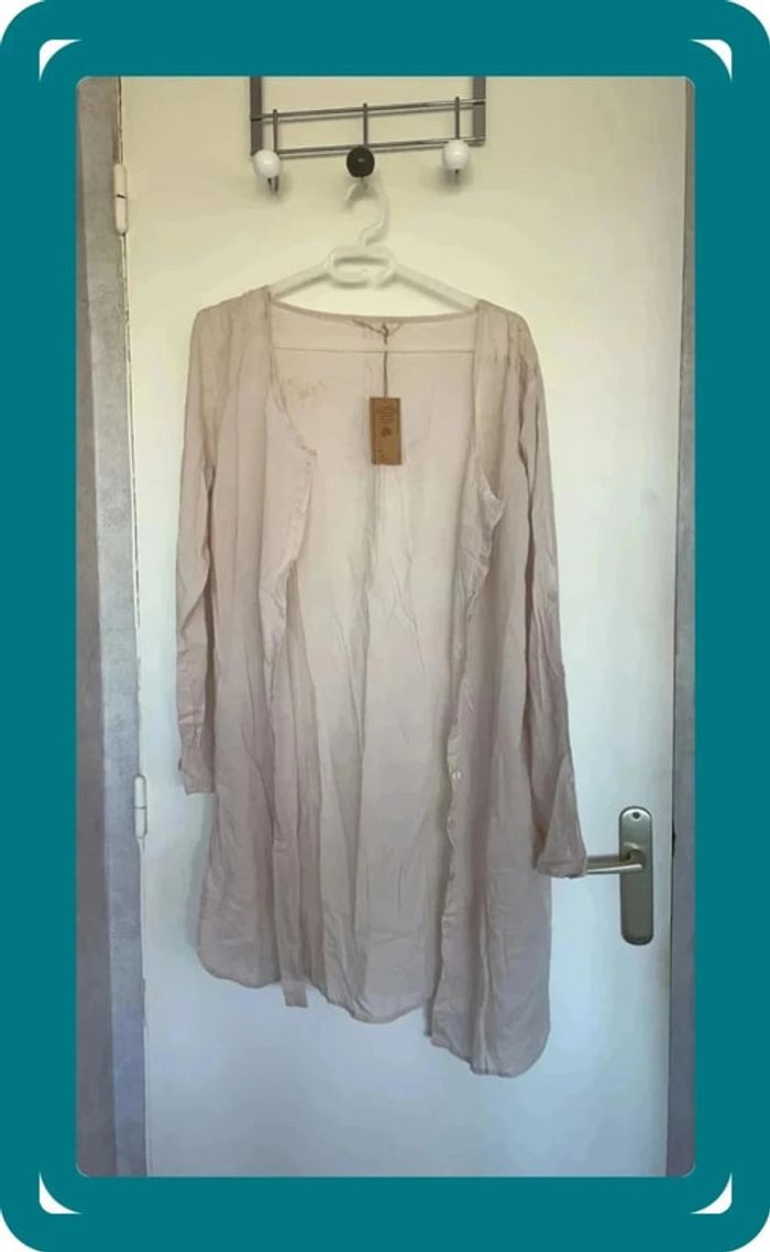 Gilet long rosé