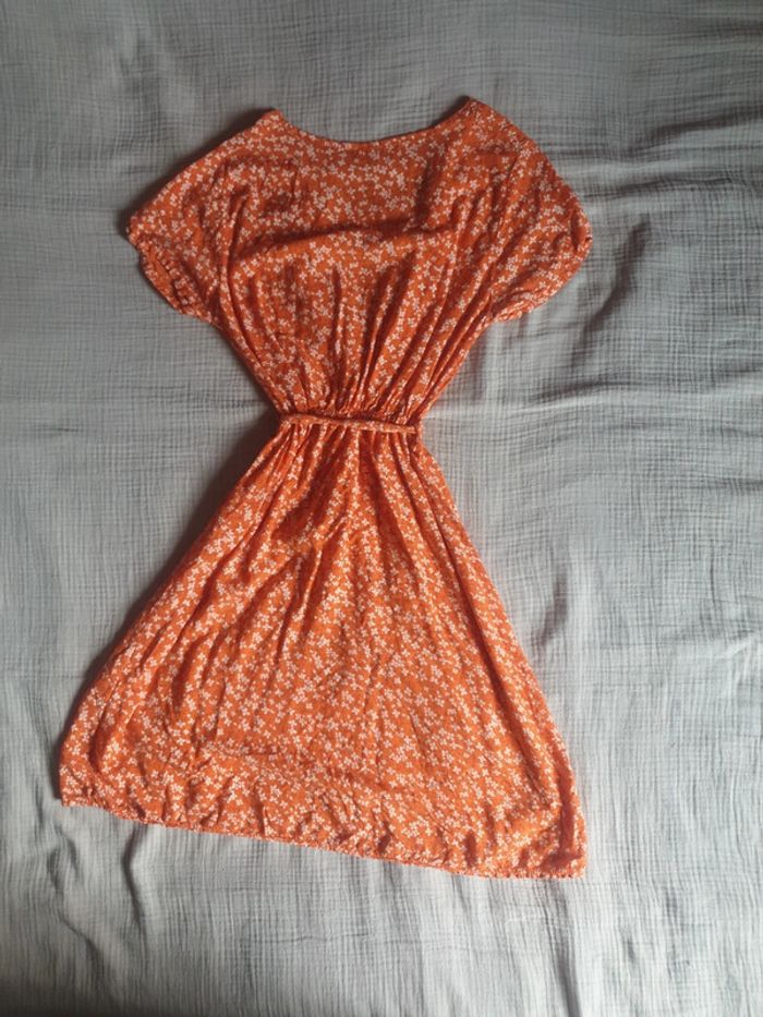 Petite robe d'été fleurie orange - photo numéro 4