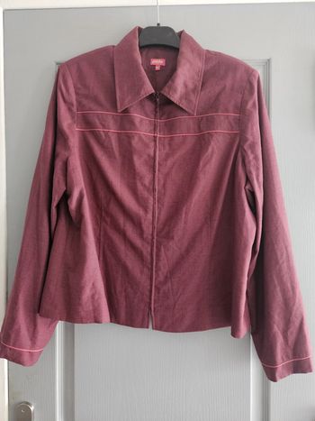 Veste blazer zippée femme - Taille 46 / XXXL - Phildar - Bordeaux