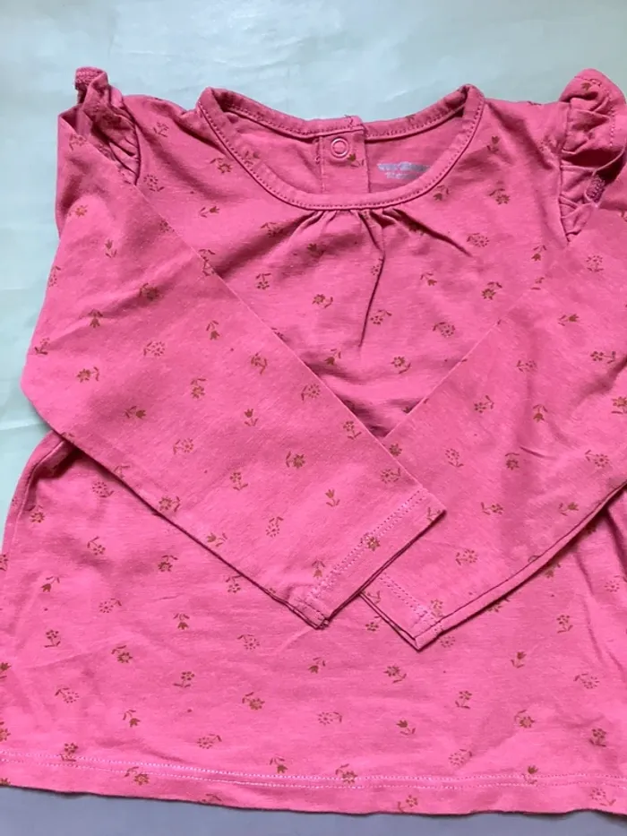Ensemble tee-shirts ML + legging 12 mois fille - photo numéro 5