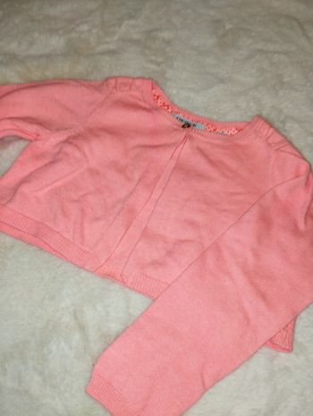 Gilet court saumon 3 ans 