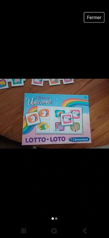 Loto des licornes en TB état 4 ans