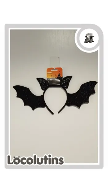 🚂 Serre-tête chauve-souris ▪ noir pailleté