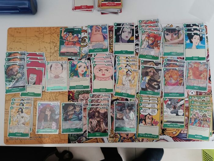 Lot cartes one piece op01 vert - photo numéro 1