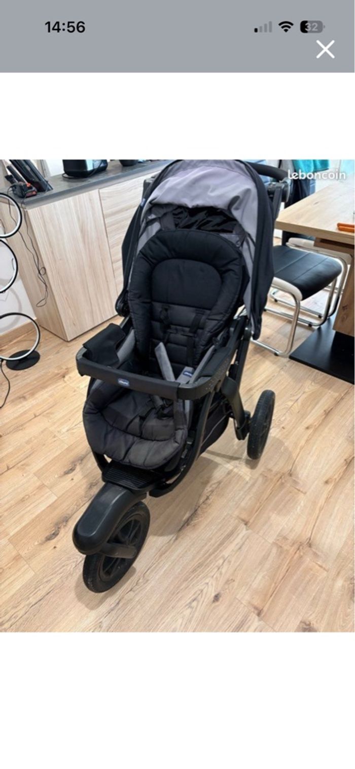 Poussette chicco noir 3 en 1 - photo numéro 2