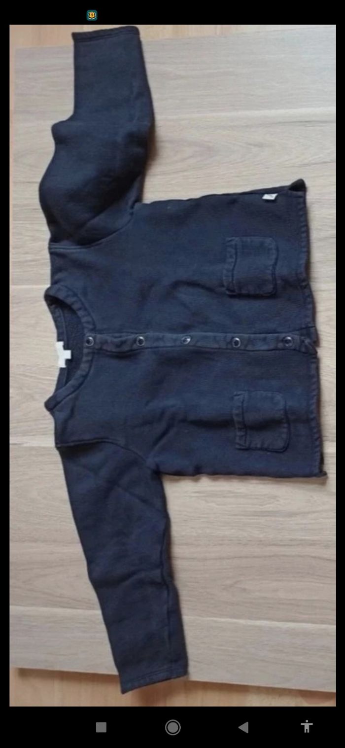 Gilet noir bouton Jacadi 6 ans - photo numéro 2