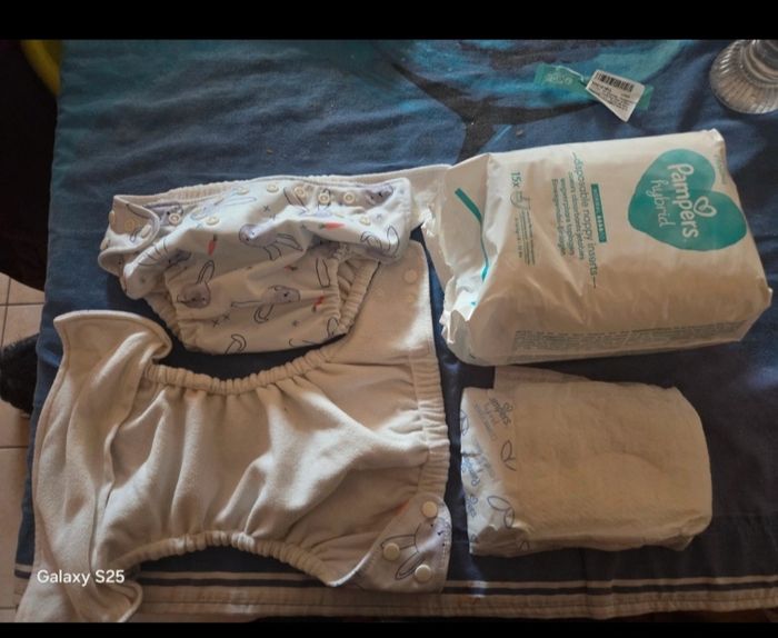 Couche lavable+ coeurs absorbant  Pampers