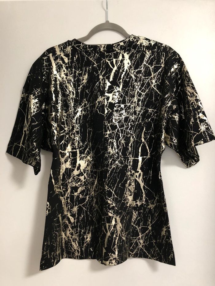 Superbe beau t-shirt métallisé Zara neuf avec étiquette taille M - photo numéro 6