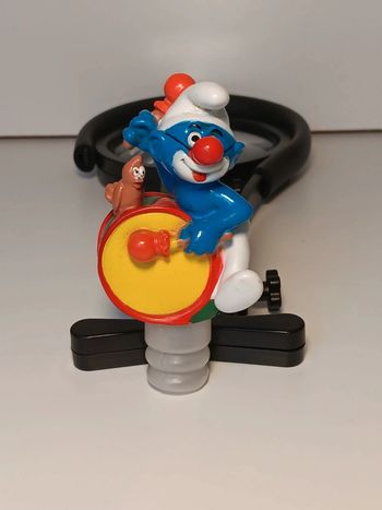 Bouchon vintage 1995 Schtroumpf clown avec tambour peyo Bip Holland