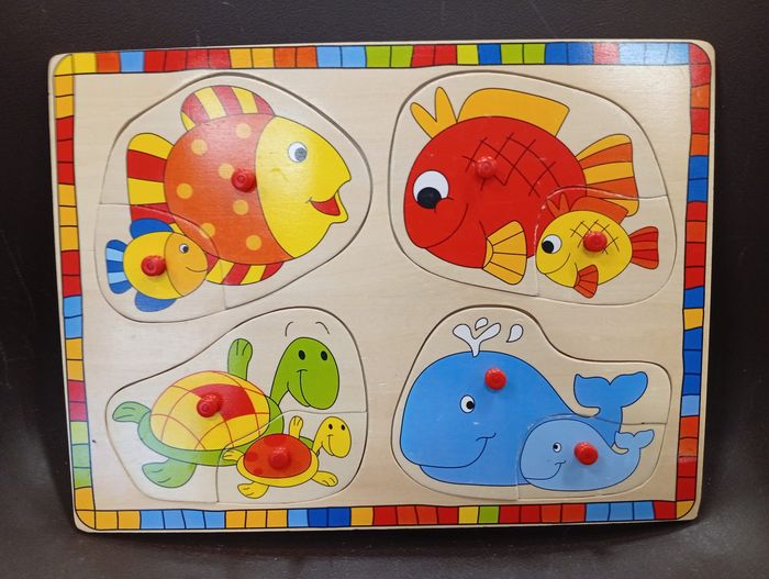 Puzzle poissons en bois