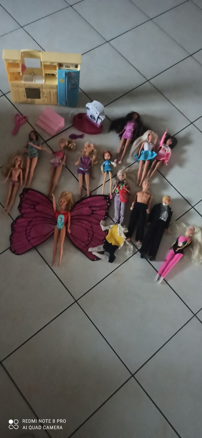 Lot de barbies et accessoires