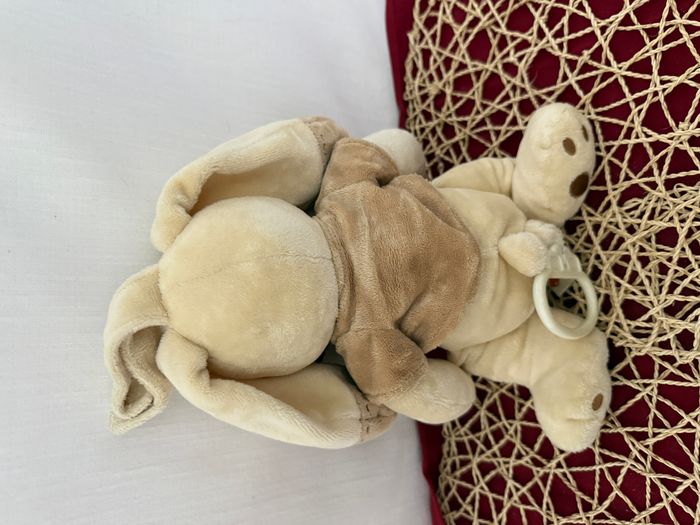 Doudou musical lapin gilet beige bordeaux NICOTOY - photo numéro 2