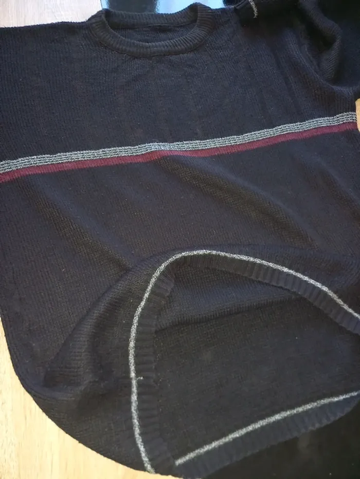 Pull noir en laine homme XXL - photo numéro 4