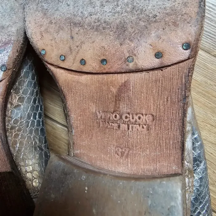 Boots Vintage cuir italien gold Strategia cowboy - photo numéro 13
