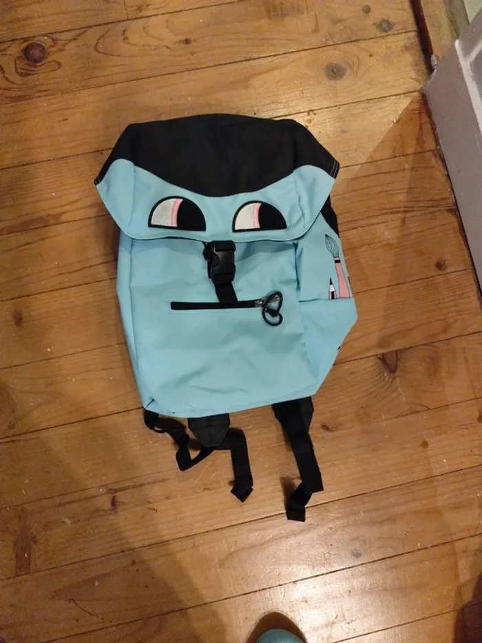 Sac à dos Eastpak x Jérémy Ville bleu ciel noir neuf - photo numéro 3
