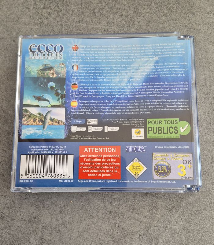 Jeu Ecco the Dolphin Defender of the Future - SEGA Dreamcast - Complet CIB - PAL - photo numéro 3
