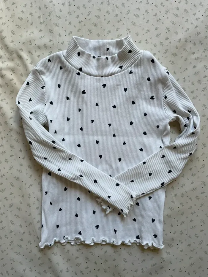 TEE shirt Kiabi 5 ans blanc côtelé