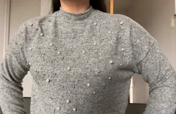 Pull gris perles c&a