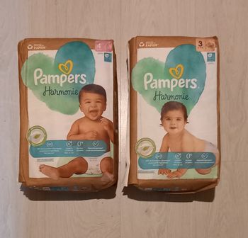 Couches Pampers Harmonie Taille 4 et Taille 3