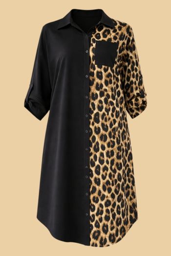 Robe chemise femme léopard élégante – Boutonnée & chic
