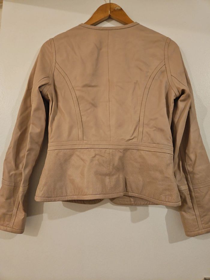 🩷 Veste cuir crème - photo numéro 3