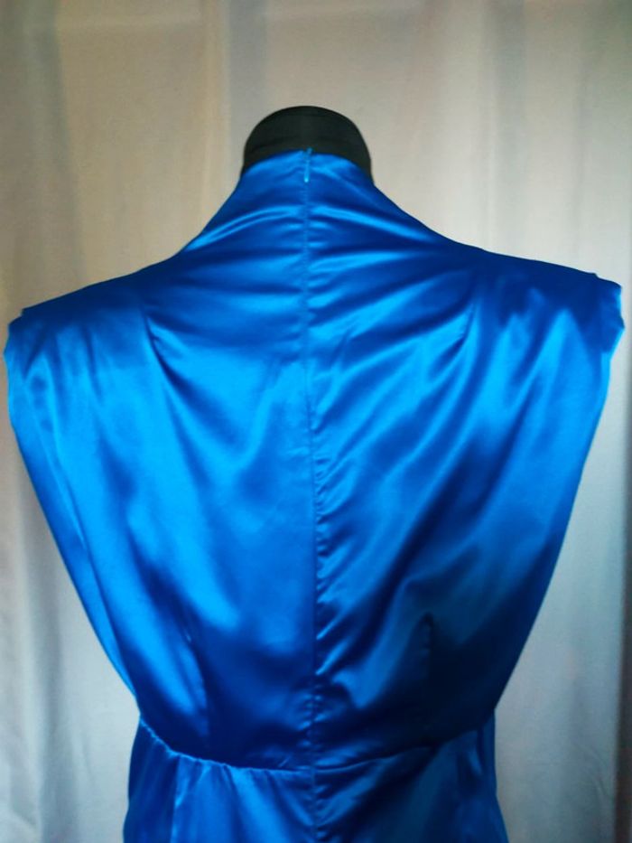 Robe satinée bleue – Glamaker – Taille L - photo numéro 9