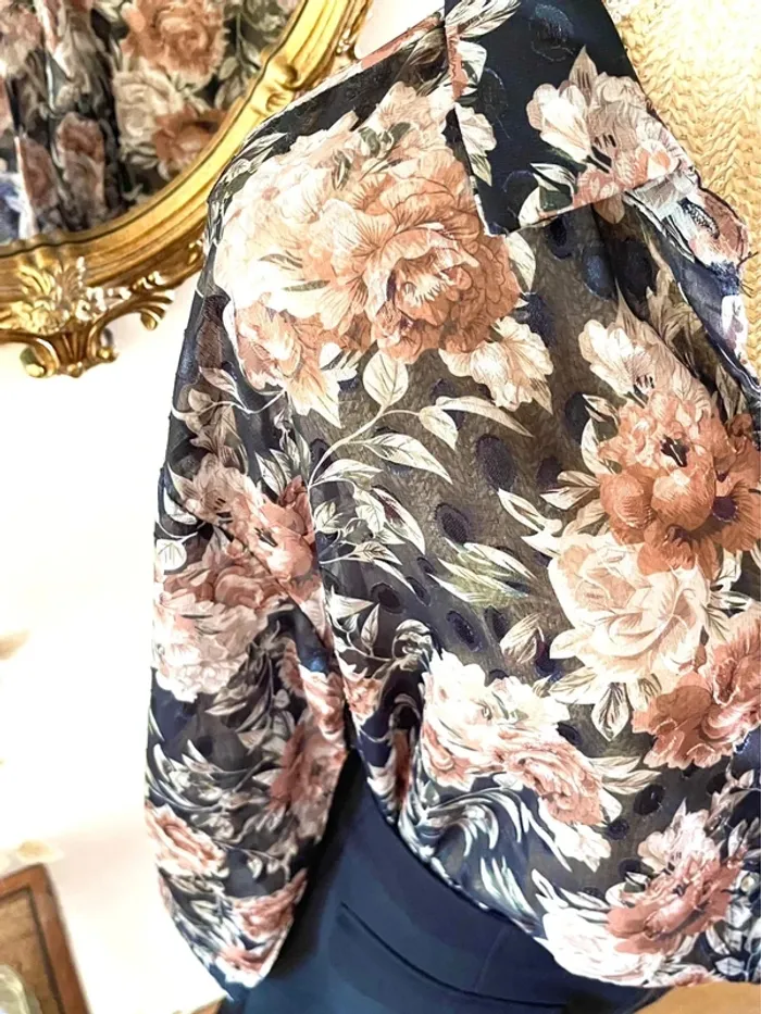 Sublime Haut manche longue Transparent Floral Sophyline taille M/L - photo numéro 3
