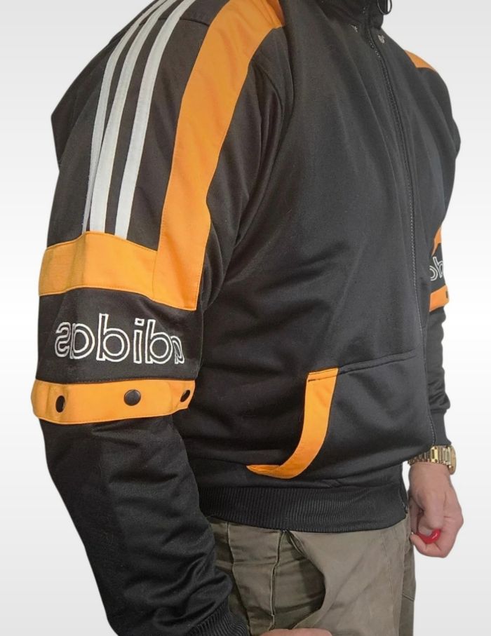 Veste haut de survêtement adidas,noir et orange, vintage, taille L, - photo numéro 8