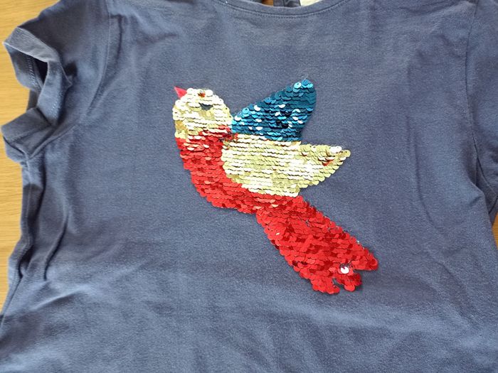 Tee-shirt oiseau bleu fille 8 ans Dpam - photo numéro 3