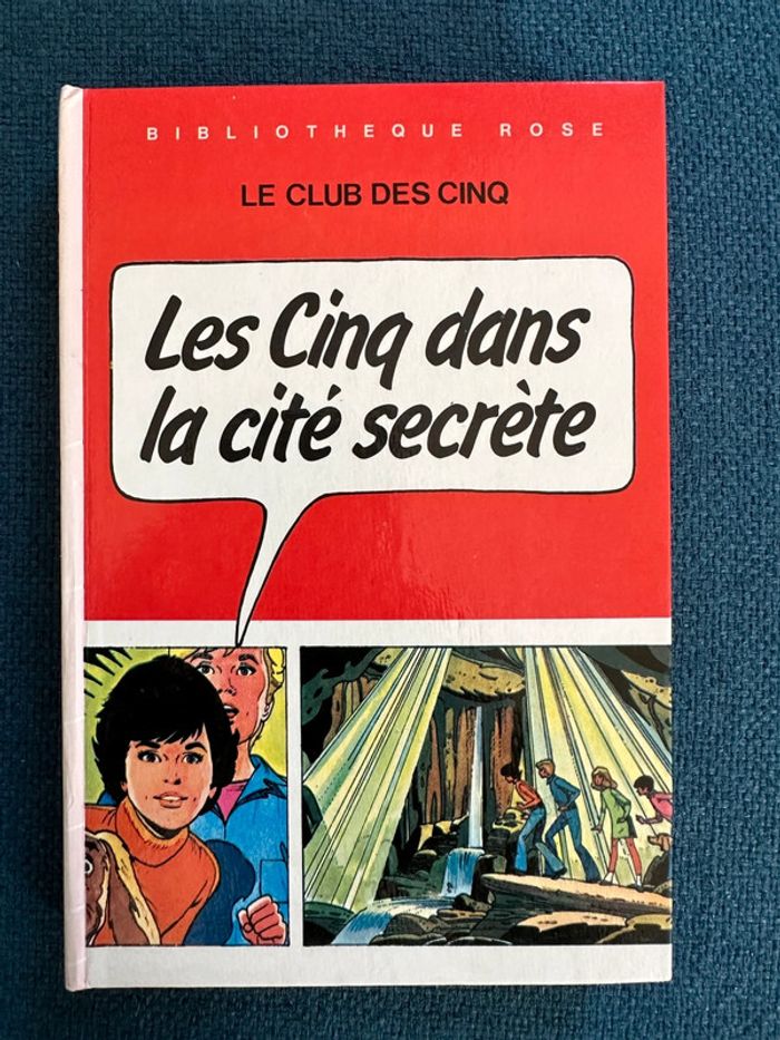 Bibliothèque rose livre le Club des Cinq les 5 dans la cité secrète rouge poche album