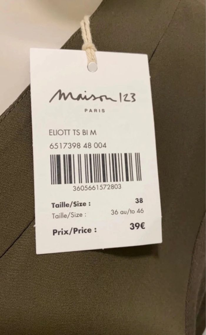 Superbe blouse kaki neuve Maison 123 taille 38 - photo numéro 4