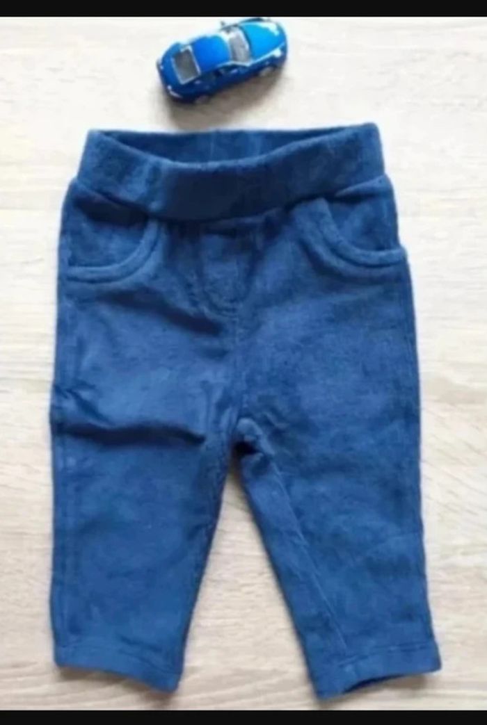 pantalon bleu souple 3-6 mois / 62 cm Très bon état TEX