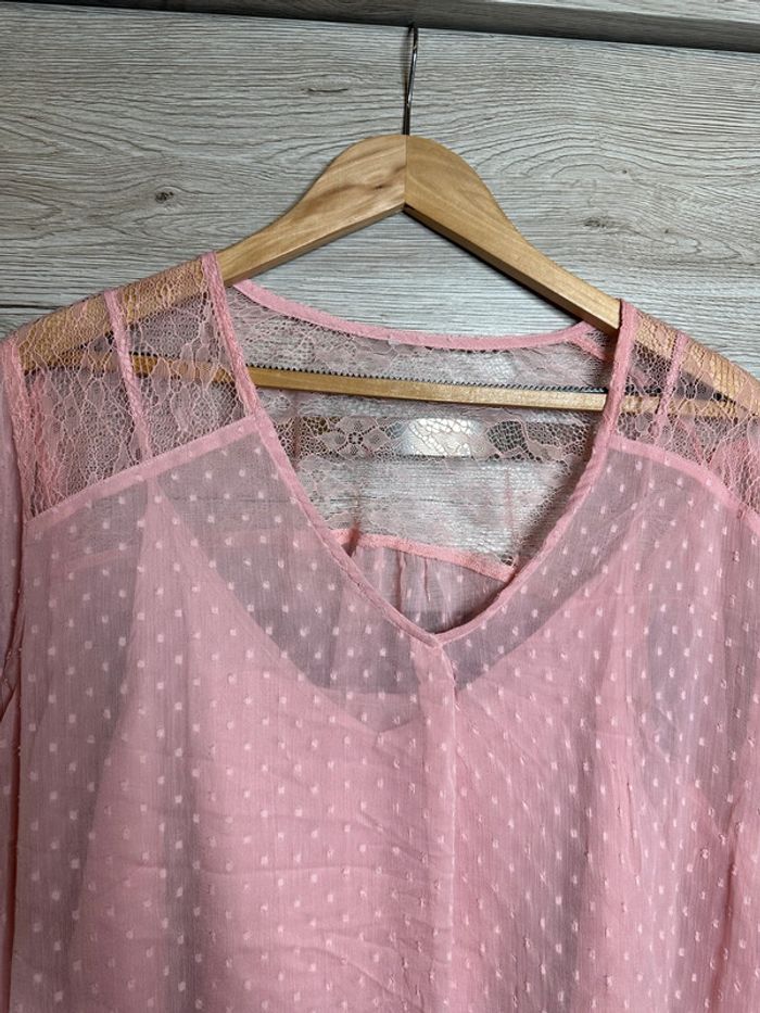 Blouse rose poudré - Taille 50 - photo numéro 2
