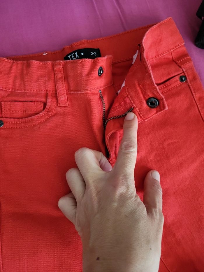 Pantalon rouge TeX 2-3ans - photo numéro 3