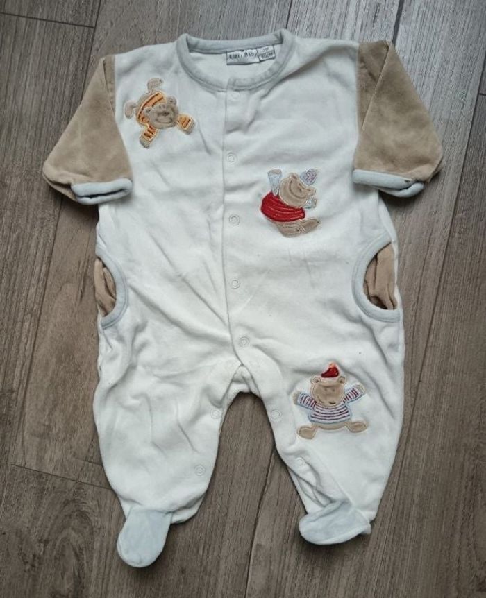 Pyjama velours oursons 3 mois