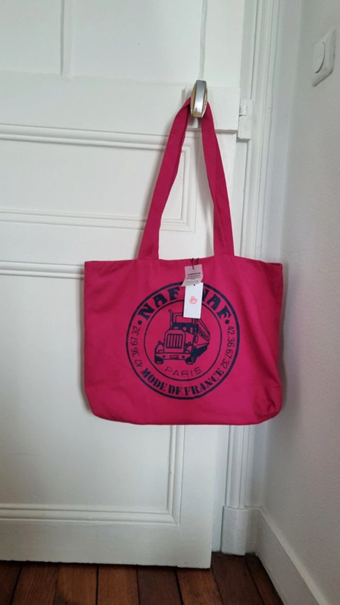 Sac tote bag fuchsia naf naf neuf édition limitée - photo numéro 3