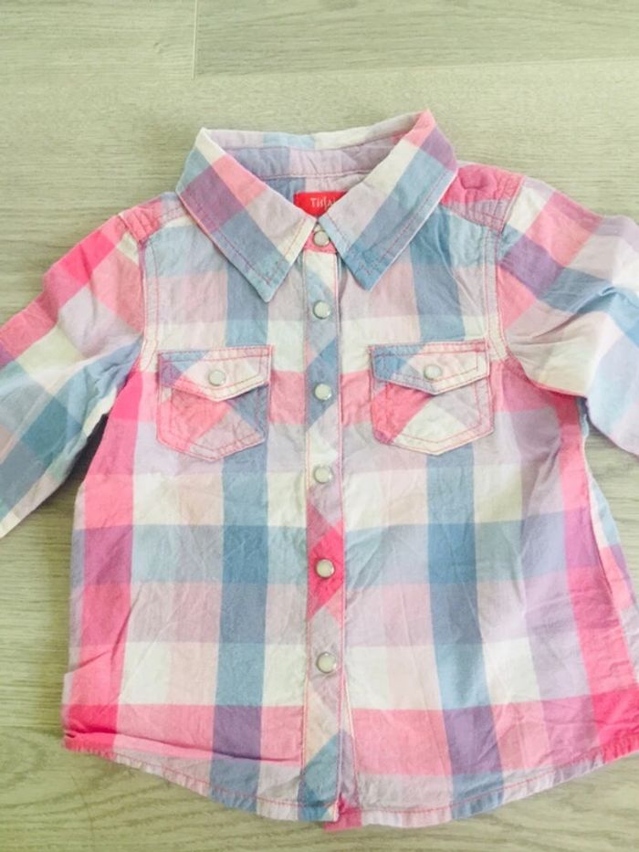 Chemise à carreaux fille 3 ans bûcheron rose - photo numéro 3