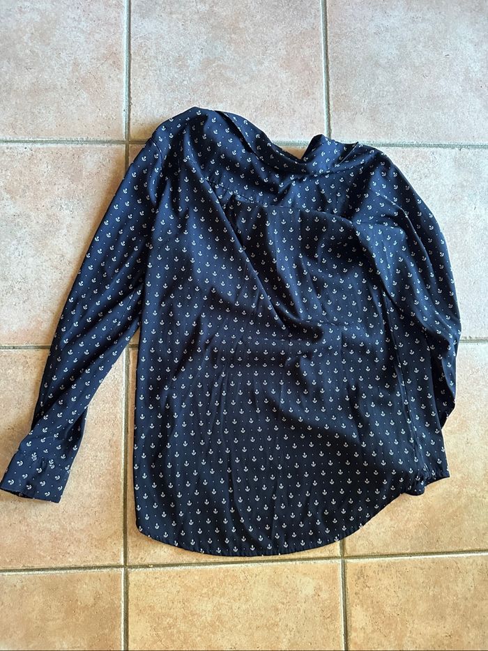 Chemise ml bleu motif encre Pimkie Taille M - photo numéro 2