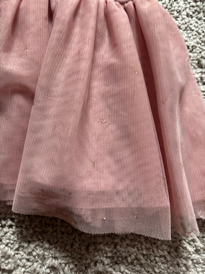 🌺Robe manche courte rose en velours avec tutu Disney La fée clochette Taille 3-6mois/68cm🌺 - photo numéro 4